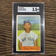 1954 Bowman - Billy Martin #145 Field Avg .983 & .982 SGC 3.5. Pop 8 picture