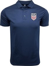 Icon Sports US Soccer Polo Shirt Navy Blue Licensed Performance Top picture