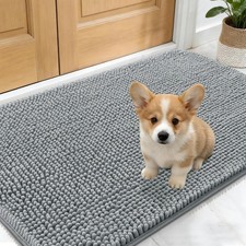Functional Chenille Dog Mat 24x16 - Absorbs Dirt & Moisture, Machine Washable picture