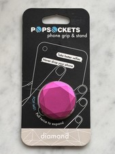 PopSockets Phone Grip/Stand - Metallic Diamond Fucshia - New picture