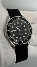 Pulsar Men's Diver Style Watch Black Dial Rotating Bezel Dial Lume New Strap picture