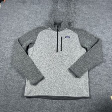 Patagonia Better Sweater Pullover Mens Large Gray 1/4 Zip Fleece Worn Wear picture