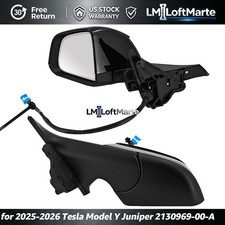 13-Pin Left Side Mirror For 2025-2026 Tesla Model Y Juniper Heated Auto-Dimming picture