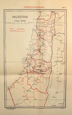 1937 Palestine Israel Partition Plan Map Jewish Arab State German Germany picture