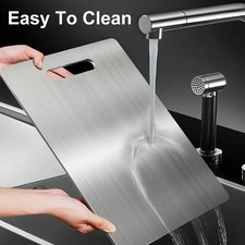 3Pcs Stainless Steel Cutting Board Set BPA-Free Rust-Resistant Kitchen Food Prep picture