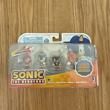 Sonic The Hedgehog Jazwares 4 Special Flocked Figures *Rare Shadown Amy Knuckles picture