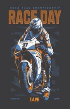 Race Day Road Race Championship Racing Motorcycle and Driver Speed Excitement picture