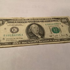 Vintage 1988 $100 Dollar Bill Small Head Misaligned Circulated. picture
