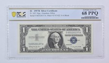 1957 B $1 Silver Certificate Fr#1621 Superb Gem Unc 68 PPQ PCGS picture