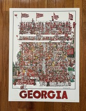 RARE Vintage 1984 John Holladay Georgia Bulldogs Sanford Stadium Print 18”x24” picture
