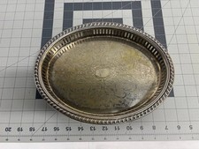 Antique John Grinsell & Sons Silverplate Oval Reticulated Serving Tray England picture