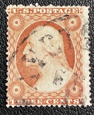 US Stamp, Scott #25, 1857 3c Washington / Used picture