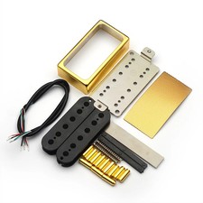 [Pickup DIY Kits] Brass Cover Alnico 5 Humbucker Guitar Pickup Kit -4 Coil Ca picture