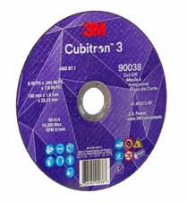 3M Cubitron 3 Type 1 Cut-Off Wheel 6in x .045 x 7/8 60 Grit 90038  (25pcs) picture