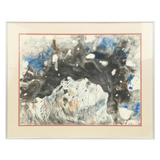Amazing Signed Victor De Pauw Abstract Watercolor Painting picture