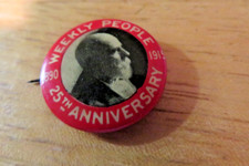 NOS 1915 Daniel De Leon Socialist Labor Publication Weekly People Pinback Button picture