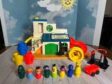 Vintage Fisher Price Little People Sesame Street Clubhouse #937. TIRE. SLIDE. picture
