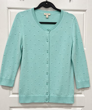 Talbots Factory Cardigan Sweater - Womens Large - Soft Mint Green- #1026-SM2 picture