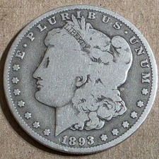 1893-O Morgan Silver Dollar Low VG picture