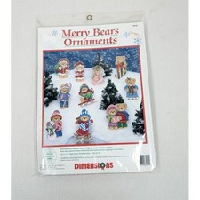 Vintage Dimensions Merry Bears Ornaments Counted Cross Stitch Kit Christmas 8445 picture