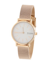 Skagen F1137 Womens Rose Gold-Tone Signatur Stainless Steel Bracelet Watch 30mm picture