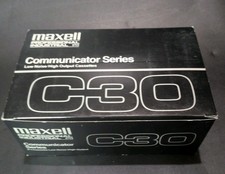 Maxell C30 Professional Industrial P/I Audio Cassette Tapes Box of 10 New picture