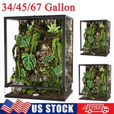 34/45/67 Gal Reptile Tank Front Opening Glass Terrarium Reptile Enclosure Tank picture