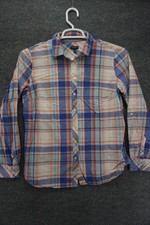 Talbots Button Down Shirt Womens Size 12 Plaid Roll Tab Long Sleeve picture