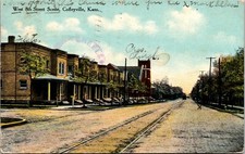 Postcard KS Coffeyville West 8th Street Presbyterian Church Streetcar 1910 S86 picture