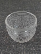 Vintage Jim Engebretson Renee Nielsen Signed Art Glass Etched Pattern Vase Bowl picture
