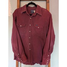 Vtg Wrangler Brushpopper Pearl Snap Rodeo Cowboy Western Shirt Striped XL 17-35 picture