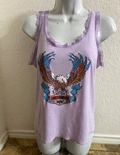 Vintage Rare Harley-Davidson Eagle Lace Trim Tank Top River City San Antonio TX picture