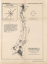 1914 Cape Fear River - Wilmington North Carolina Map Oak Island - Southport picture