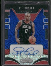 P.J. TUCKER 2019-20 Panini Prizm Signatures FOTL Blue Shimmer Auto #SG-PJT picture