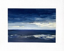 8x10 Original Oil Landscape Painting Nocturne Impressionist Night Sky Art Signed picture