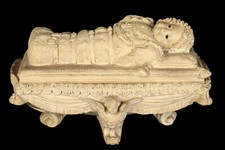 Antique Plaster Sculpture Santissima Bambina 1880 / Glass Eyes Curiosity Cabinet picture