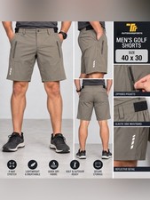 Men's Golf Shorts in Taupe - Quick Dry Athletic Fit picture