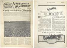 1913 The Wisconsin Agriculturist Farm News Newspaper Livestock Overland Motors picture