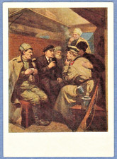 P.Vasilyev 1957 Russian postcard V. LENIN IN TRAIN TO PETROGRAD picture