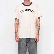 2000s Y2K Hollister T Shirt Cream Los Angeles Distressed Indie Tee medium picture
