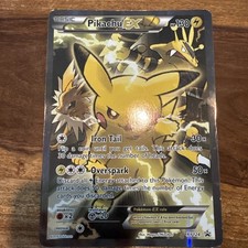 Authentic 2016 POKEMON XY BLACK STAR PROMO XY124 FULL ART/PIKACHU EX card 8x5.5” picture