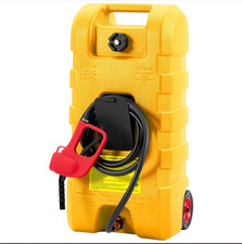 Garvee 16 Gallon Gas Caddy Fuel Transfer Tank Manual Pump 10FTHose Wheels Yellow picture