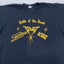 Vtg Battle of the Bands Shirt Mens S/M Tyrant Skeeter Brown Kidz 80s rock metal picture