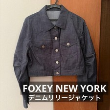 FOXEY NEW YORK Denim Lily Jacket Women's Blue Cotton Size 40 Made in Japan picture
