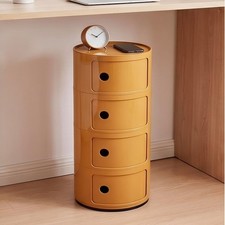 Modern Cylindrical Storage Cabinet with Rotating Door Modular Bedside Side Table picture