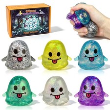 Pinkiwine 6 Pack Halloween Ghost Stress Balls Squishy Toys picture