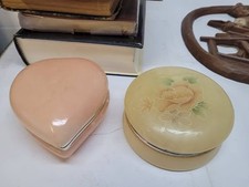 2 vintage hand-carved Alabaster trinket boxes / r3 d1 picture