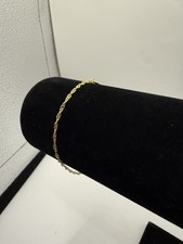 18k Solid Yellow Gold Twisted Singapore Bracelet 7in 1.8mm picture