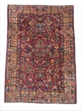 ANTIQUE handwoven authentic traditional Sarouk rug size 5'6