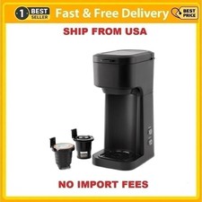 Mainstays Dual Brew Single Serve Coffee Maker, 14 oz, Auto Shutoff, Black picture